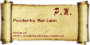 Pozderka Mariann névjegykártya