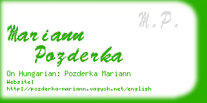 mariann pozderka business card